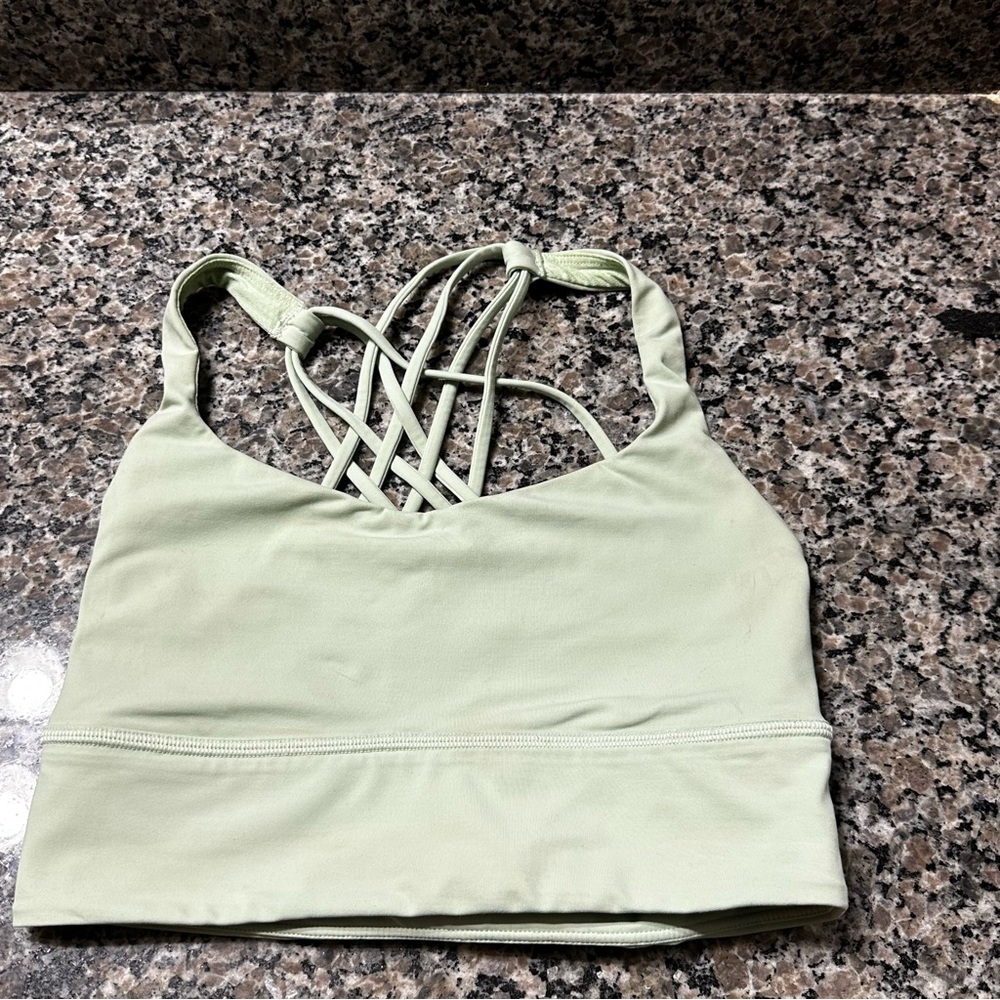 lululemon athletica Light Green Crop Top